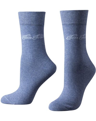 Tom Tailor 2er Pack Basic Socks 9702 434 light denim melange Doppelpack Strümpfe Socken - Blau