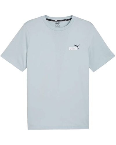 PUMA Essentials+ zweifarbiges T-Shirt mit kleinem Logo - Blau