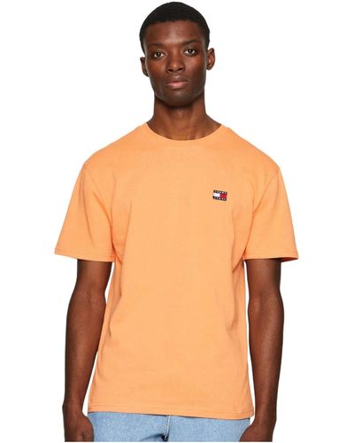 Tommy Hilfiger Tommy Hilfiger T-Shirt Uomo Arancione T-Shirt Casual con Patch Logo XL