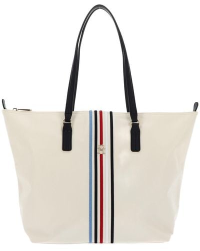Tommy Hilfiger Poppy Tote Corp Aw0aw15981 - Metallic