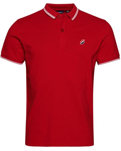 Superdry S Code Essential Polo Shirt Polohemd - Rot