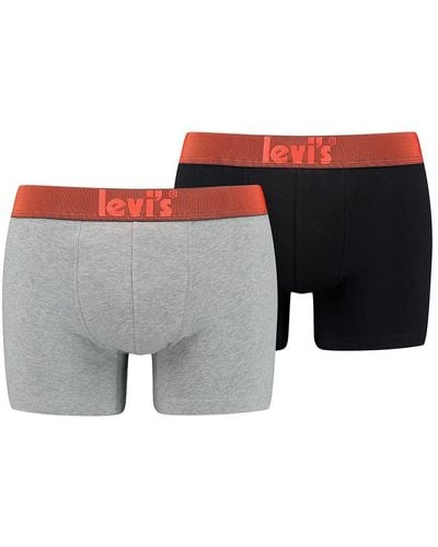 Levi's Organic Cotton Solid Boxer Briefs 2 Pack Calzoncillos - Gris