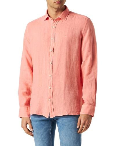 Hackett Hackett Garment Dyed K Long Sleeve Shirt M - Pink