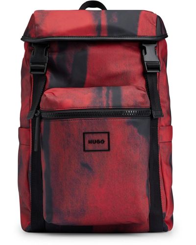 HUGO Backpack With Seasonal Pattern - Red