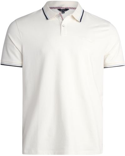 Ben Sherman Regular Fit 2-button Short Sleeve Shirt - Casual Stretch Polo For - White