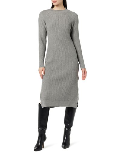 The Drop Renata Rib Midi Dress - Grey