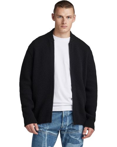 G-Star RAW Chunky Zip Cardigan Knit - Black