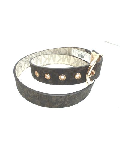 Michael Kors Vanilla/ Brown Signature Reversible Belt - Mehrfarbig
