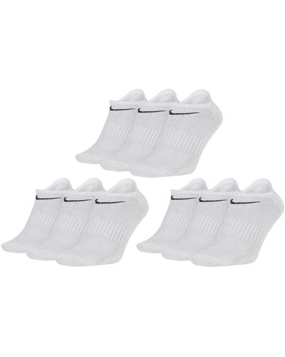 Nike Performance SX4705 Lot de 6 paires de chaussettes pour baskets Blanc/noir