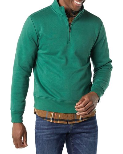 Amazon Essentials Fleecesweatshirt Met Lange Mouwen En Kwartrits - Groen