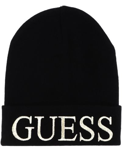 Guess S Block Logo Beanie Hats Black Large