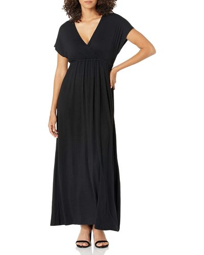 Amazon Essentials Maxi-Vestido Cruzado Mujer - Negro