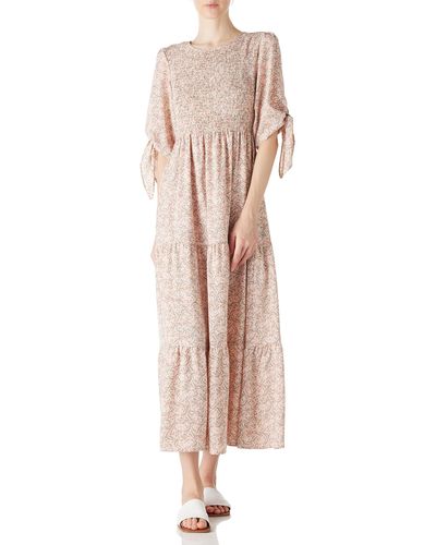 FIND Sommerkleid mit eleganten halben Ärmeln zum selbstbinden - Pink