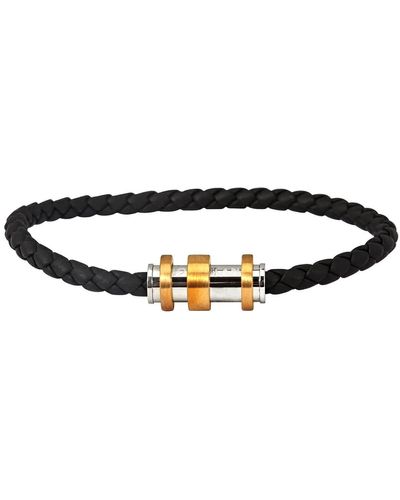 Montblanc Armband Bracelet_1858geo_leather_steel - Zwart