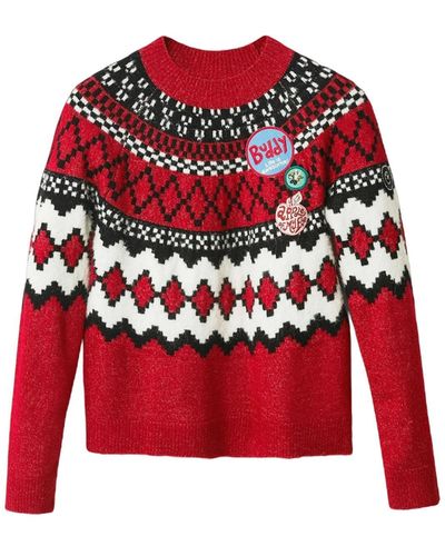 Desigual Jers_buddy 3014 Scarlet Pullover Sweater - Rood