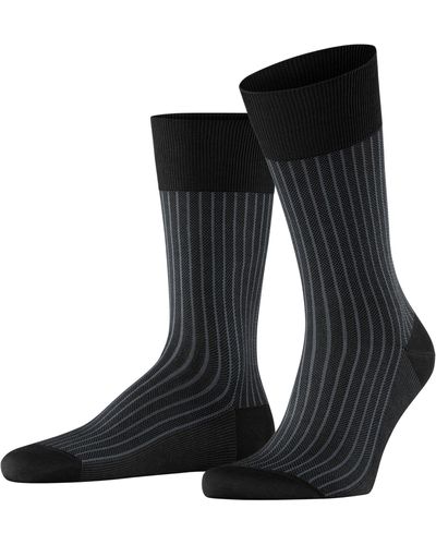 FALKE Oxford Stripe M So Cotton Patterned 1 Pair Socks - Black