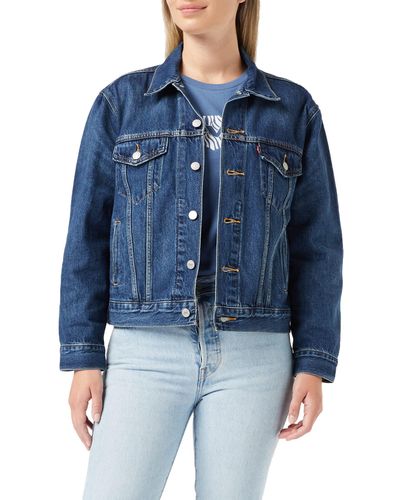 Levi's Exboyfriend Z2093 Indigo Wor Ex Boyfriend Trucker Voor - Blauw