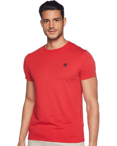 Timberland Shirt Uomo Slim con Logo - Taglia - Rosso