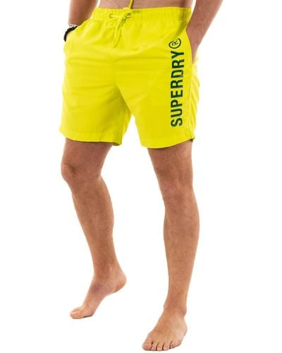 Superdry Core Sport Code 17 Inch Swim Boxer Shorts - Yellow