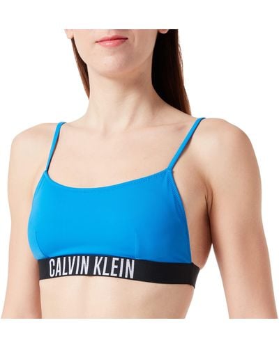 Calvin Klein Top Bikini a Bralette Donna Imbottito - Blu