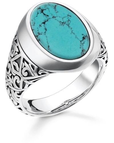 Thomas Sabo Ring mit Türkisfarbenem Stein TR2242-878-17-62 Ringgröße 62/19,7 - Blau