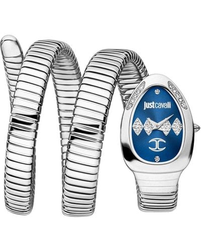 Just Cavalli Analog Quarz Uhr mit Edelstahl Armband JC1L230M0025 - Blau
