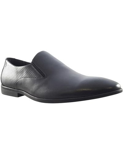 Clarks Boswyn Slip Leather Shoes In Black Standard Fit Size 10