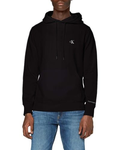 Calvin Klein Jeans Sweatshirt Ck Essential mit Kapuze - Schwarz