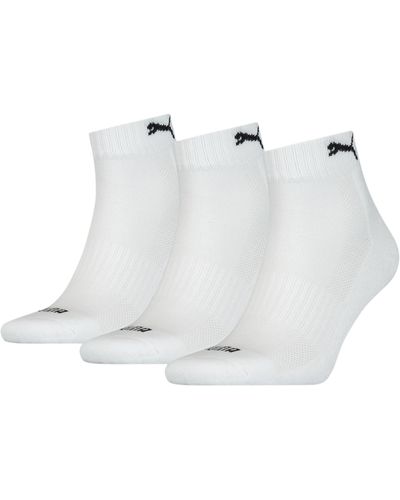 PUMA Pack de 3 Calcetines Tobilleros Acolchados Unisex - Blanco