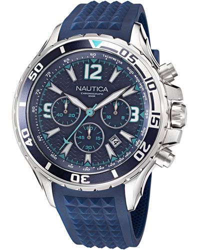 Nautica NAPNSS214 NST Grau/Blau/Blau Silikon Armband Uhr