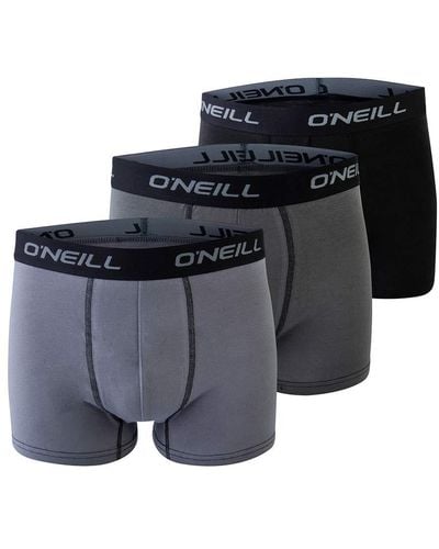 O'neill Sportswear Basic Boxer-Short | sportlicher Begleiter für den Alltag im 3er Set | Grau Schwarz XL