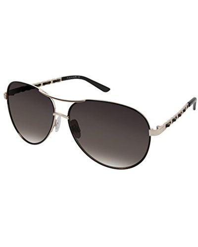 Elie Tahari Th649 Gldox Aviator Sunglasses, Gold/black, 61 Mm