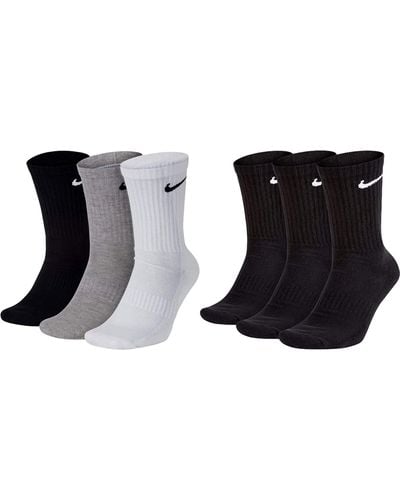 Nike 6 Paar Socken Weiß Grau Schwarz Tennissocken Sparset SX7664