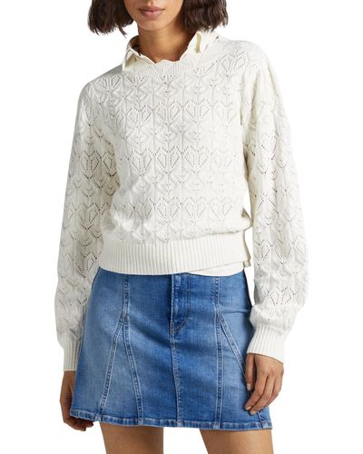 Pepe Jeans Damara Un Sweatshirt Pullover - Blanc