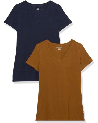Amazon Essentials Classic-fit Short-sleeve V-neck T-shirt - Blue