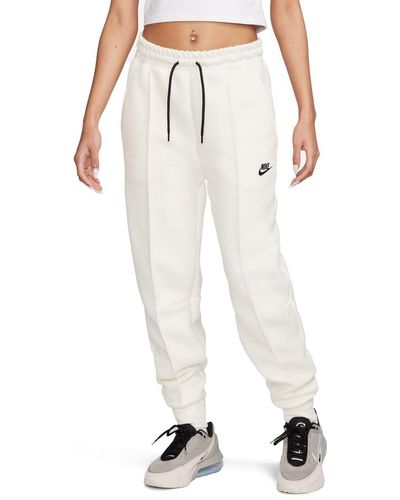 Nike Sportswear Tech Fleece joggingbroek Met Halfhoge Taille - Wit