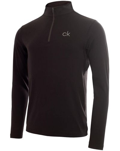Calvin Klein Maglia da uomo in cotone con lampo corta Oscurante. XX-Large - Nero