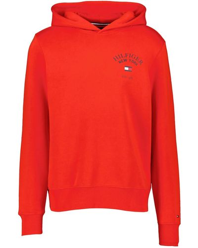 Tommy Hilfiger Hoodie ARCHED VARSITY HOOD - Rot