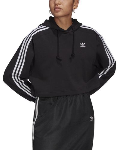 adidas Originals ADICOLOR CLASSICS CROP HOODIE - Schwarz