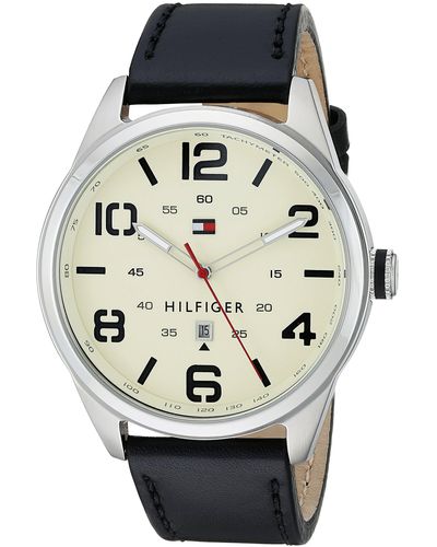 Tommy Hilfiger 1791117 Sophisticated Sport Watch With Black Leather Band