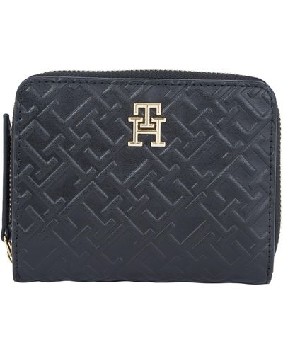 Tommy Hilfiger Th Refined Med Mono Wallet Aw0aw15755 - Blue