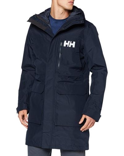 Helly Hansen Rigging Waterproof Windproof Rain Coat Jacket With Hood - Blue