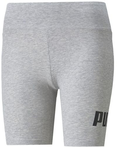 PUMA Womens Essentials 7" Logo Legging Shorts - Gray