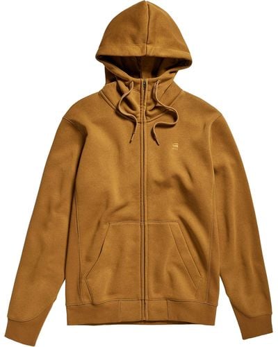 G-Star RAW Premium Core Hooded Zip Thru Sweater Donna ,Marrone - Verde