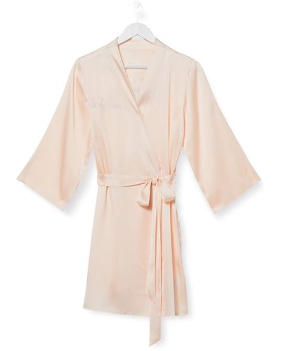 Iris & Lilly Satin Kimono Bride/bridesmaid Dressing Gown - Pink