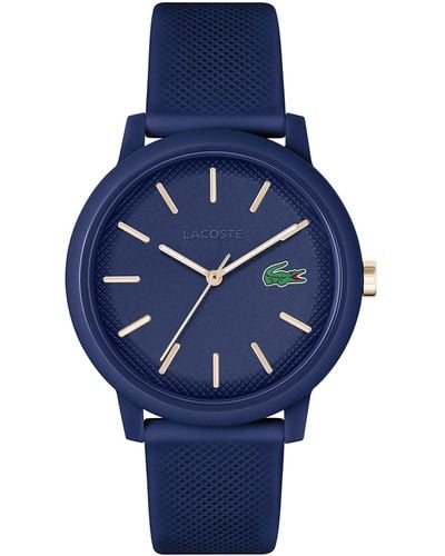 Lacoste Nen Analoog Kwarts Horloge Met Siliconen Band 2011234 - Blauw