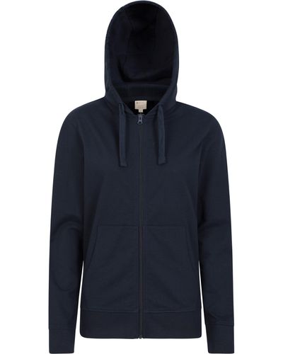Mountain Warehouse Zip Hoodie - Sweatshirt With Front Pockets & Adjustable Hood - Blue