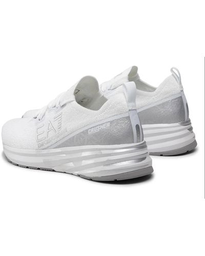 Emporio Armani Sneaker running EA7 training mesh white/ silver unisex US22EA13 X8X095 45 1/3 - Grau