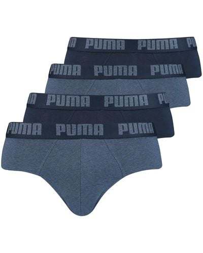 PUMA Slips Briefs Unterhosen 4er Pack - Blau