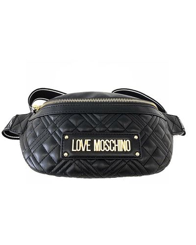 Love Moschino Quilted Sac banane - Noir
